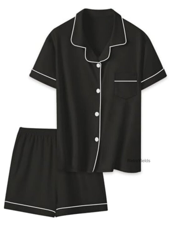 Other - Kids Soft Pajama Set 2pc Short Sleeve Button Down Sleepwear Flame Resistant